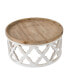 Фото #8 товара 31.9x31.9x15.7" Rustic Round Wooden Coffee Table, White