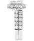 ფოტო #3 პროდუქტის Diamond Princess Quad Cluster Halo Bridal Set (3-1/4 ct. t.w.) in 14k White Gold