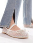 Фото #4 товара Public Desire Kiara ballet flats with embellished mesh in cream