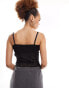 Lioness bow detail cami top in black