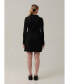 Фото #2 товара Women's Long sleeve & comfortable mini dress with pleated details near waistline, slits on sleeves