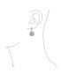 ფოტო #2 პროდუქტის Bridal Sorcerer Shield Circle Round Compass Cubic Zirconia CZ Prom Dangle Earrings Rhodium Plated Brass