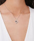 Фото #2 товара Macy's black Sapphire Open Heart 18" Pendant Necklace (1/3 ct. t.w.) in Sterling Silver