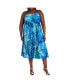 ფოტო #1 პროდუქტის Plus Size Jayda Pleat Print Midi Dress