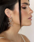 ფოტო #3 პროდუქტის Double Star Crystal Gold Plated Statement Earrings