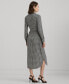 Фото #2 товара Women's Belted Houndstooth Shirtdress
