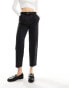 Фото #6 товара Stradivarius tailored pleat front cropped trouser in black