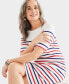 Фото #3 товара Women's Cotton Boat-Neck Elbow-Sleeve Dress, Created for Macy's