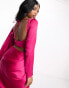 Фото #2 товара Kanya London tie back long sleeve crop top in magenta pink satin