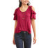 Фото #1 товара Self Esteem Women Ruffle Sleeve Cold Shoulder Lace Yoke Blouse Large w/ Necklace