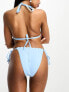 Фото #3 товара Peek & Beau Exclusive mix & match scallop tie side bikini bottom in pastel blue