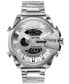 Men's Mega Chief Digital Silver-Tone Stainless Steel Watch 51mm