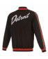 Фото #3 товара Men's Black Detroit Pistons 2023/24 City Edition Nylon Full-Zip Bomber Jacket