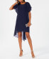 Фото #1 товара Chiffon-Overlay A-Line Dress