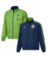 ფოტო #2 პროდუქტის Men's Navy and Green Seattle Sounders FC 2023 On-Field Anthem Full-Zip Reversible Team Jacket