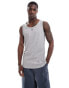 Brave Soul ribbed classic vest in light grey