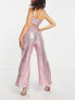 Фото #7 товара Jaded Rose Petite exclusive sequin jogger co-ord in baby pink