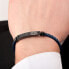 Men´s blue leather bracelet Moody SQH21