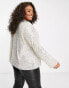 Pretty Lavish Curve embellished drape blouse in silver