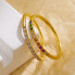 Фото #2 товара A charming gold-plated ring with colored zircons