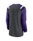 ფოტო #2 პროდუქტის Men's Heathered Charcoal, Purple Minnesota Vikings Tri-Blend Raglan Athletic Long Sleeve Fashion T-shirt