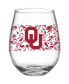 Фото #1 товара Oklahoma Sooners 15 Oz Floral Stemless Wine Glass