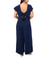 Фото #2 товара Plus Size Flutter-Sleeve Tie-Back Jumpsuit