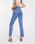 Фото #8 товара ASOS DESIGN Tall 90's straight jean with raw hem in mid blue