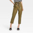 Фото #1 товара Women's Ankle Length Paper Bag Trousers- Who What Wear Green 2