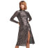 Фото #1 товара SUPERDRY Long Sleeves Backless Sparkly Midi Dress