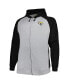 ფოტო #3 პროდუქტის Men's Heather Gray Jacksonville Jaguars Big and Tall Fleece Raglan Full-Zip Hoodie Jacket