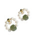 Isa — Beaded pearl jade hoop earrings