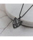 ფოტო #2 პროდუქტის Brushed Black IP-plated Shield Pendant Box Chain Necklace