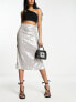 & Other Stories sequin midi skirt in grey