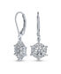 Marquise Cubic Zirconia Frozen Winter Holiday Party CZ Snowflake Lever back Dangle Drop Earrings For Women .925 Sterling Silver