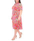 Plus Size Paisley-Print Midi Dress Fuchsia Aqua, 1X - фото #3