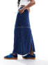 Фото #1 товара Vero Moda denim parachute maxi skirt in medium blue wash