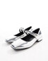 Фото #2 товара Glamorous double strap mary janes in silver