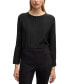 Фото #1 товара Women's Pleated Front Long-Sleeved Blouse