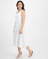 ფოტო #3 პროდუქტის Petite Scoop-Neck Sleeveless Tiered Midi Dress