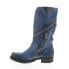 A.S.98 Siggs 259373-102 Womens Blue Leather Zipper Mid Calf Boots