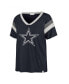 Фото #2 товара Women's Navy Dallas Cowboys Phoenix V-Neck T-shirt