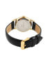 Фото #2 товара Men’s Vintage 38mm Round Gold Plated Watch with Black Leather Band