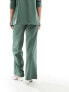 Фото #7 товара Vila high waist wide leg trouser co-ord in duck green