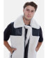 Men's Sheepskin Waistcoat, Vinatge Curly Wool, Black and White