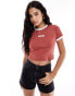 Levi's box tab logo mini ringer t-shirt in red