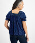 Фото #2 товара Petite Crocheted Square-Neck Ruffled-Cuff Top, Created for Macy's