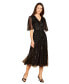 Women's Flowing, Sequin Midi Dress with Short Sleeves