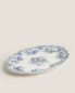 Floral earthenware serving dish