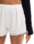 Cotton On bloomer shorts in textured knit with lace trim